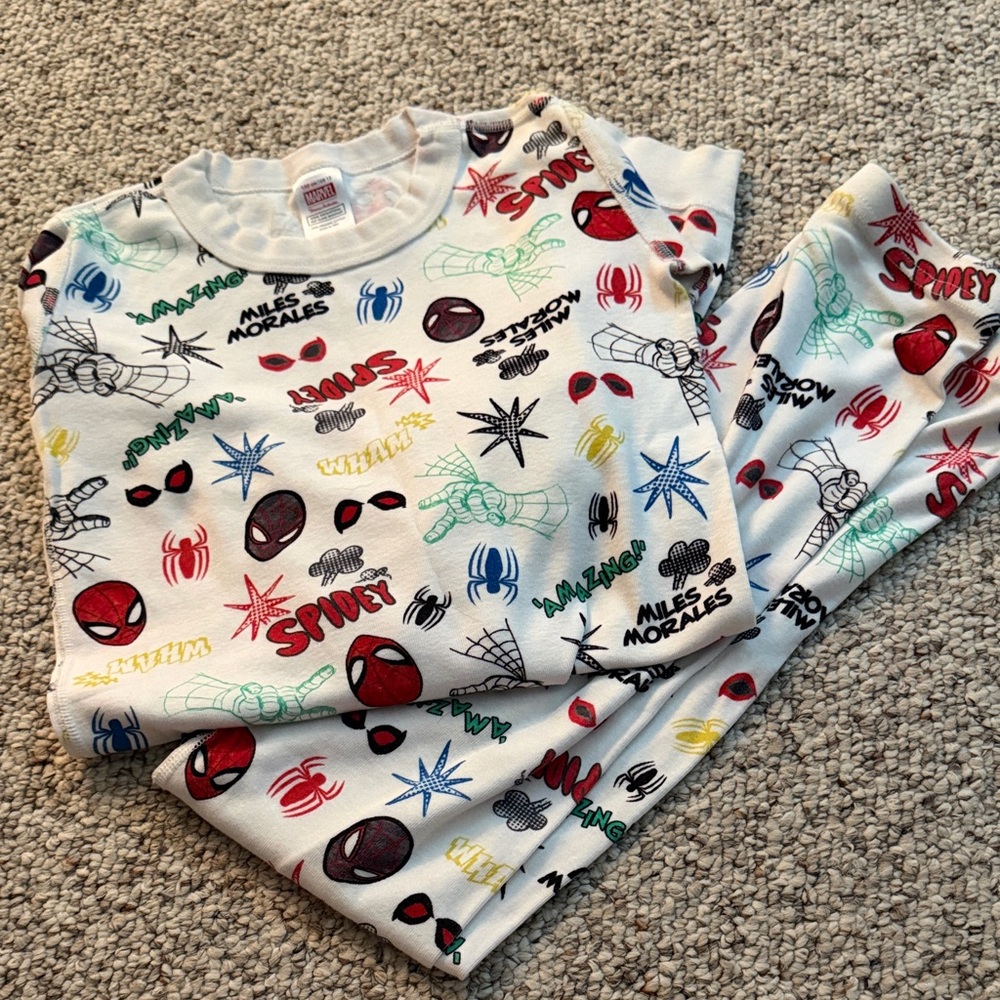 Hanna Andersson Spider-Man Kids Pajama Set - White and Multicolor